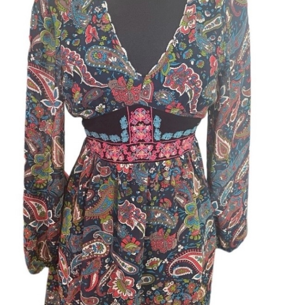 Flying Tomato Multicolor Paisley Long Sleeve Dress